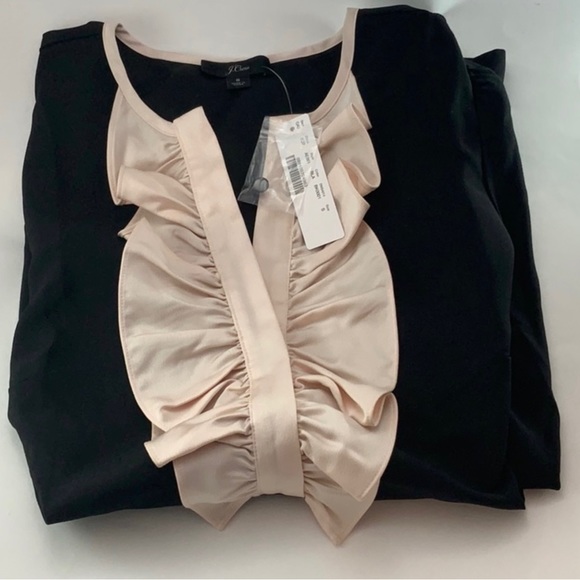 JCREW Long-sleeve ruffle-front top in satin crepe - Picture 5 of 5